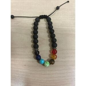 Chakra Stone and Glass Bead Bracelet